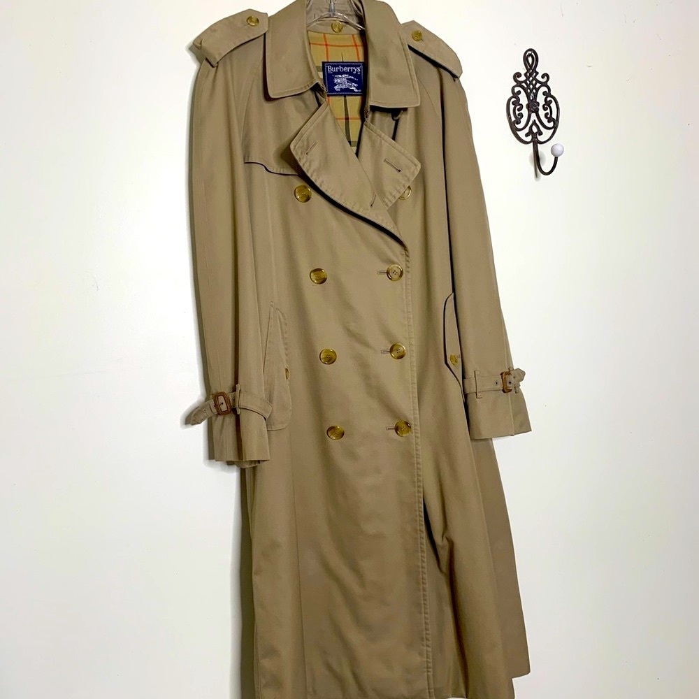 BURBERRY Long Kensington Trench w/ Removable Warm Lining Vintage Sz 44L - Picture 12 of 15